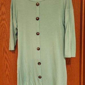 Boutique mint green 3/4 sleeve tunic top